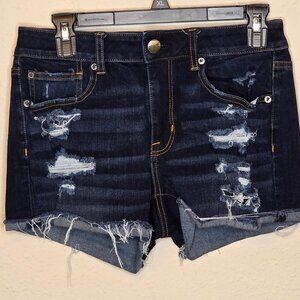 American Eagle Women's Ripped Hi-Rise Shortie with 360 Super Stretch, Size 6